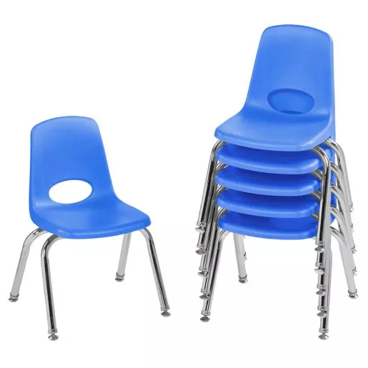 12" Stack Chair with Swivel Glides - 6 Pack