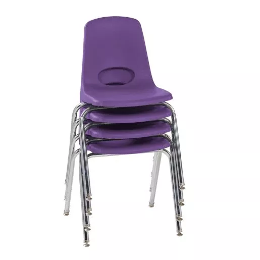 18" Stack Chair with Swivel Glides, 4-Pack - Purple