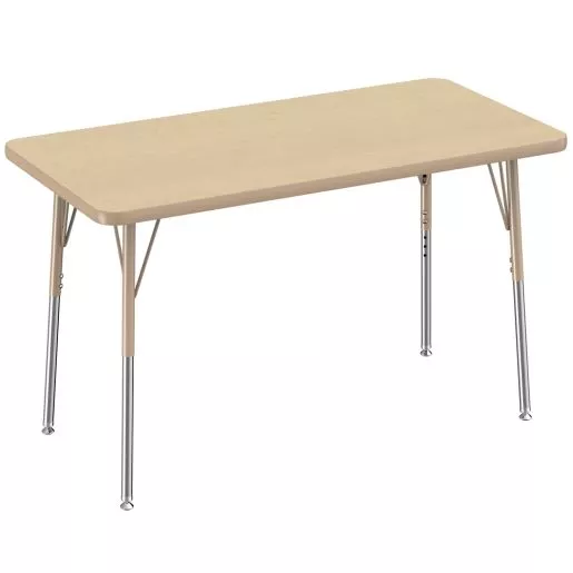 24" x 48" Rectangle Activity Table with Adjustable Swivel Glide Legs - Maple/Sand