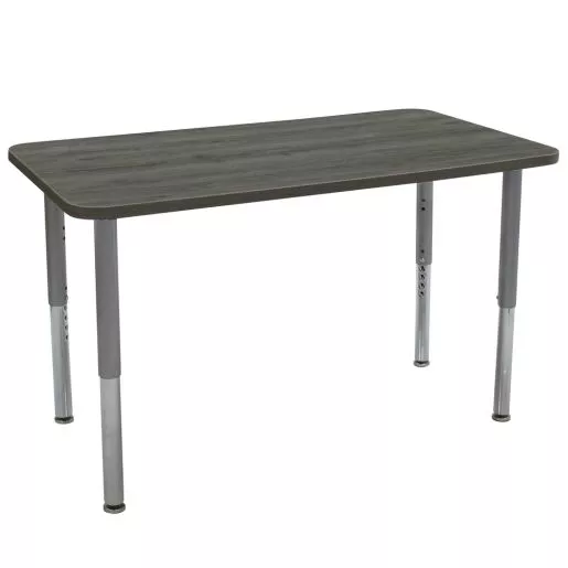 24" x 48" Rectangle La Madera Activity Table with Adjustable Super Legs - Gray Wood/Black