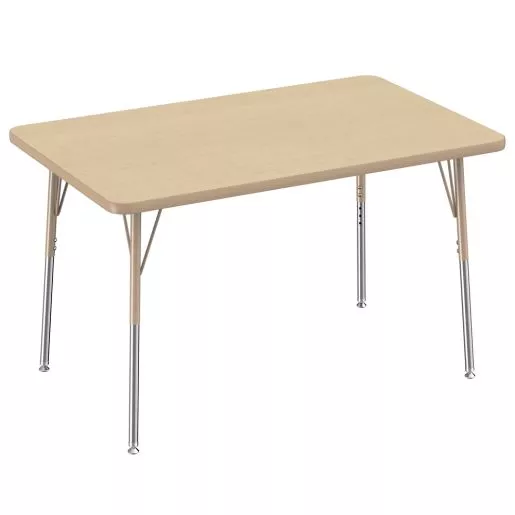 30" x 48" Rectangle Activity Table with Adjustable Swivel Glide Legs - Maple/Sand