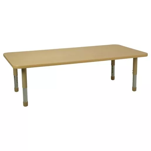 30" x 60" Rectangle Activity Table with Adjustable Tiny Tot Legs -Maple/Maple