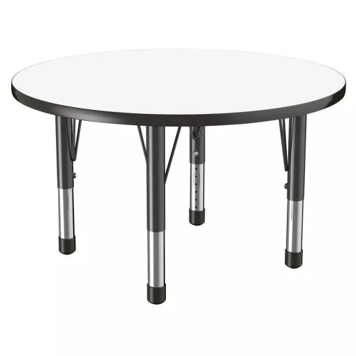 36" Round Dry-Erase Activity Table with Adjustable Chunky Legs - White/Black