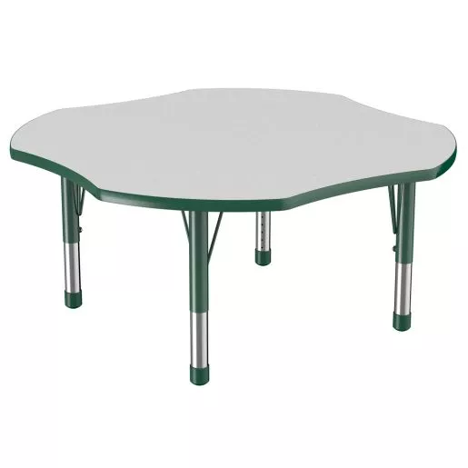 48" Clover Activity Table with Adjustable Chunky Legs - Gray/Green