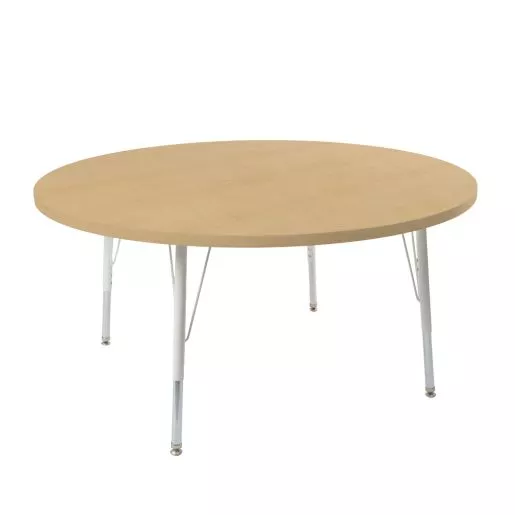 48" Round Activity Table with Adjustable Swivel Glide Legs - Maple/White