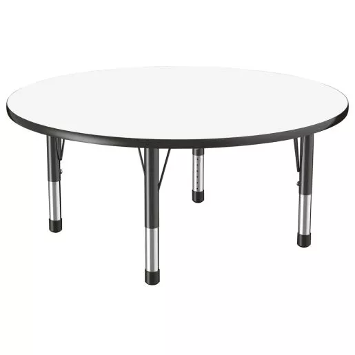 48" Round Dry-Erase Activity Table with Adjustable Chunky Legs - White/Black
