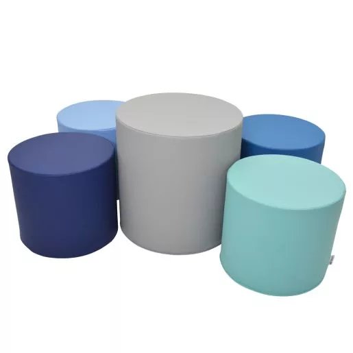 5 Piece Ottoman Set - Tranquility - Gray