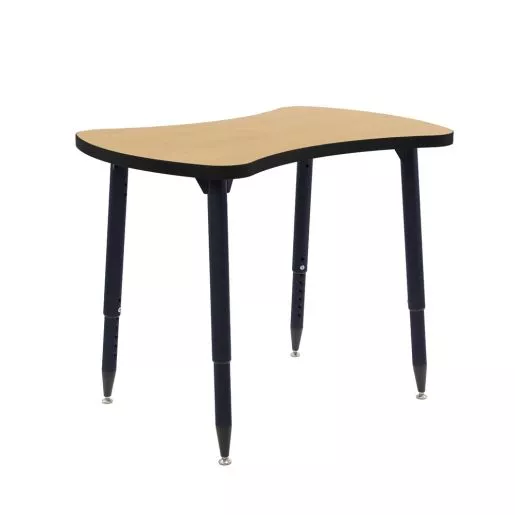 Adapte 25" x 37" Bowtie Activity Table with Adjustable Tapered Legs - Maple/Black