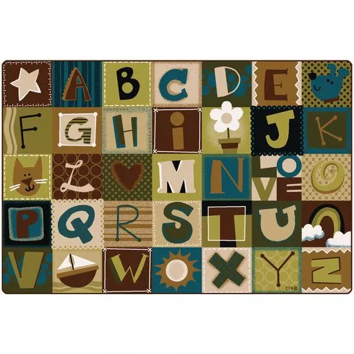 Alphabet Blocks Nature Rectangle KIDSoft Premium Carpet