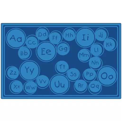 Alphabet Bubbles Seating Rug - 4' x 6'