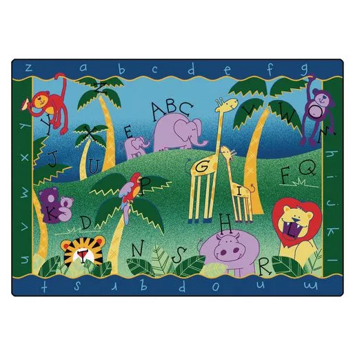 Alphabet Jungle Rectangle Premium Carpet