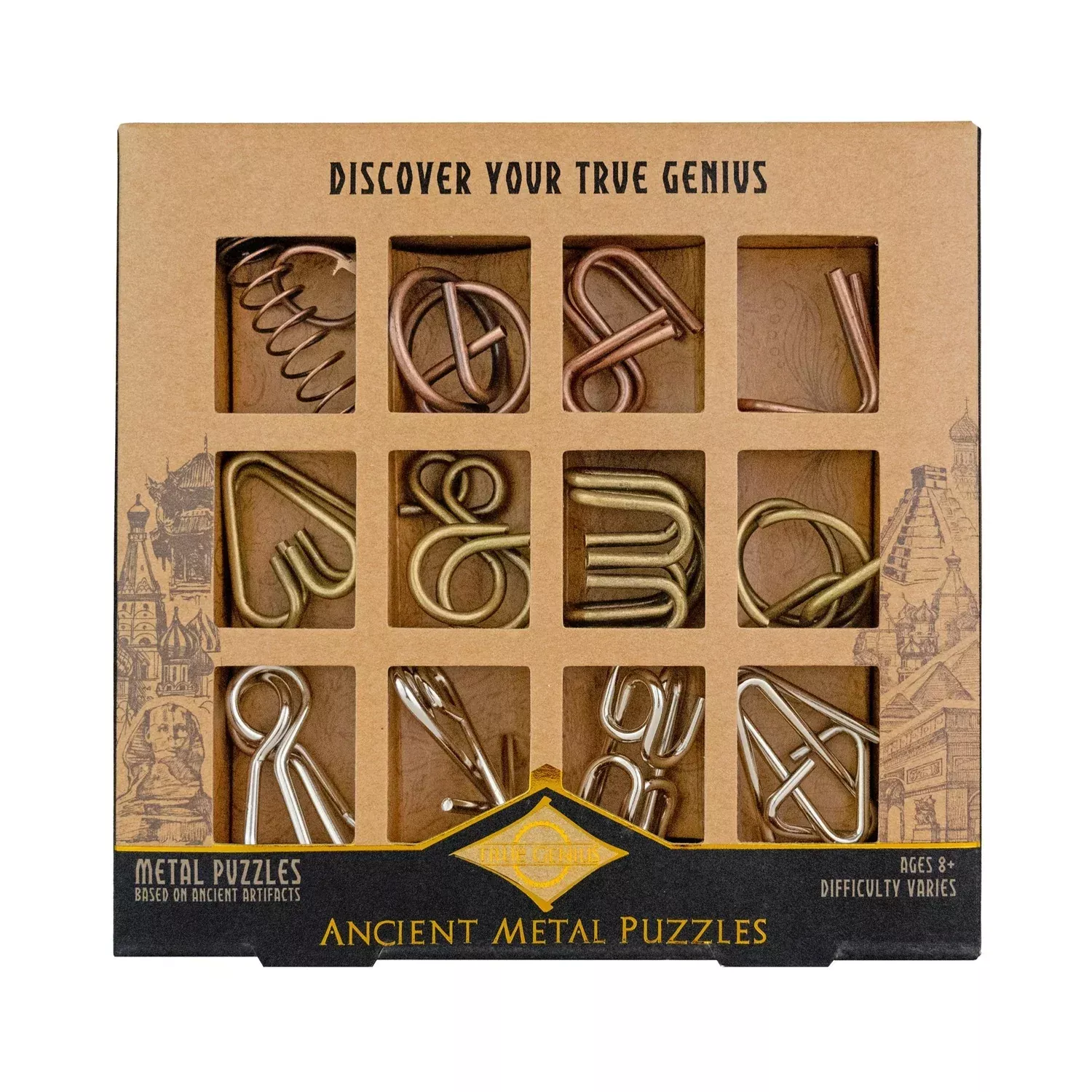 Ancient Metal Puzzle Set - 12 Pack