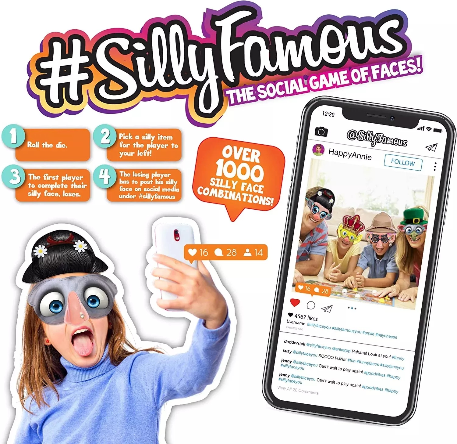 Anker Art #SillyFamous Silly Face Glasses Game Set