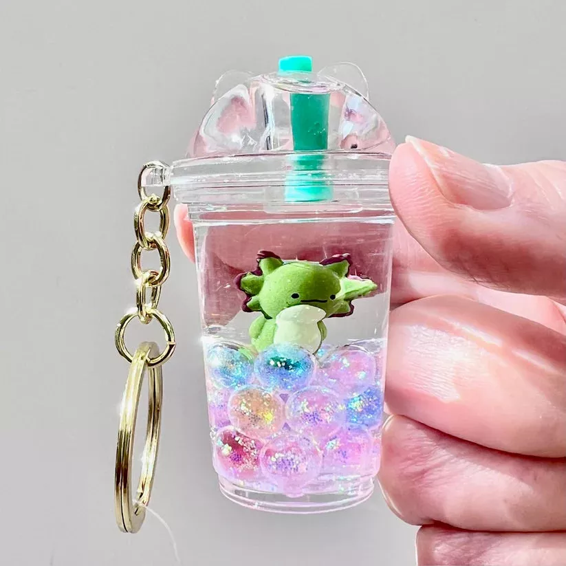 Axolotl Boba Floaty Key Charm