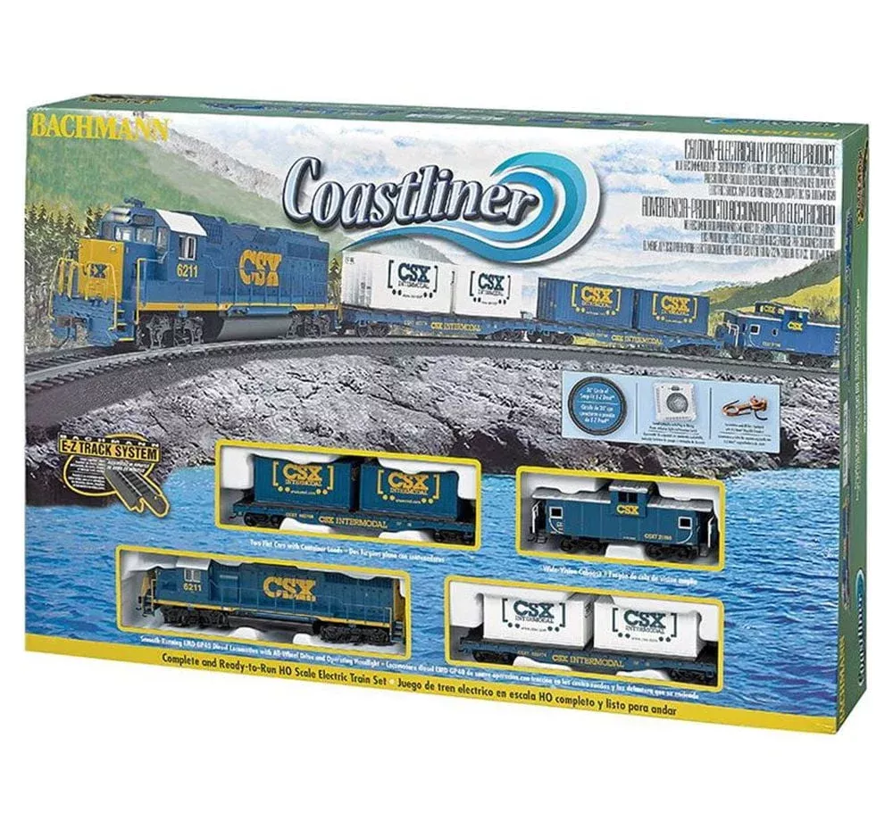Bachmann Trains - Coastliner HO Scale Ready To Run Electric Train Set