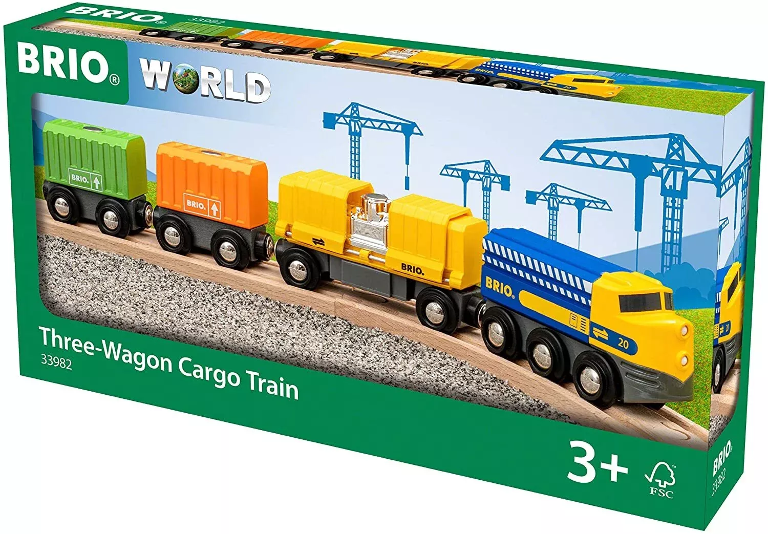 BRIO - Three-Wagon Cargo Train 7 pieces