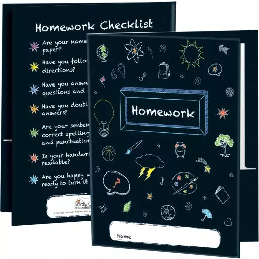 Chalkboard Motif Homework Folders - 12 folders