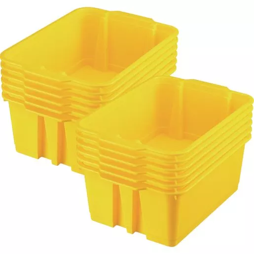 Classroom Stacking Bins - Set of 12 - Yellow