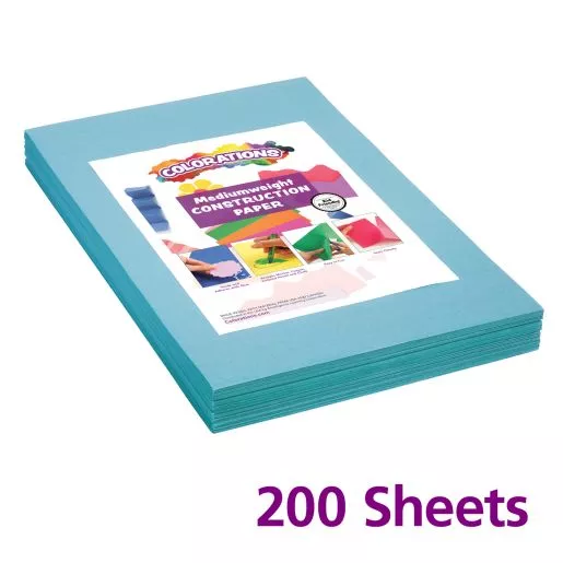 Colorations 12" x 18" Mediumweight Construction Paper Pack - 200 Sheets