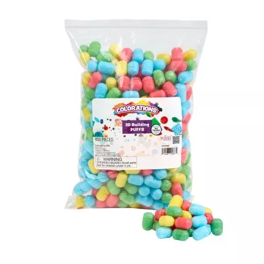 Colorations 3D Building Puffs - 1200 Pieces