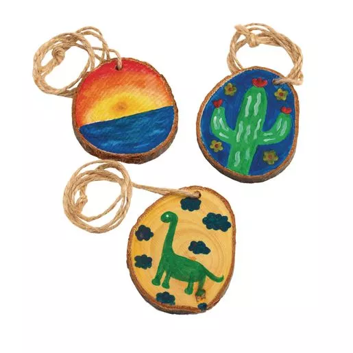 Colorations 48 Natural Pre-drilled Wood Slices