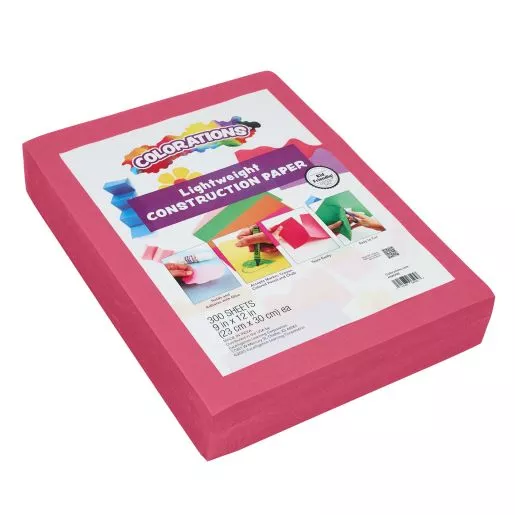 Colorations 9" x 12" Lightweight Construction Paper, Red - 300 Sheets