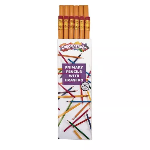 Colorations Primary Pencils with Erasers