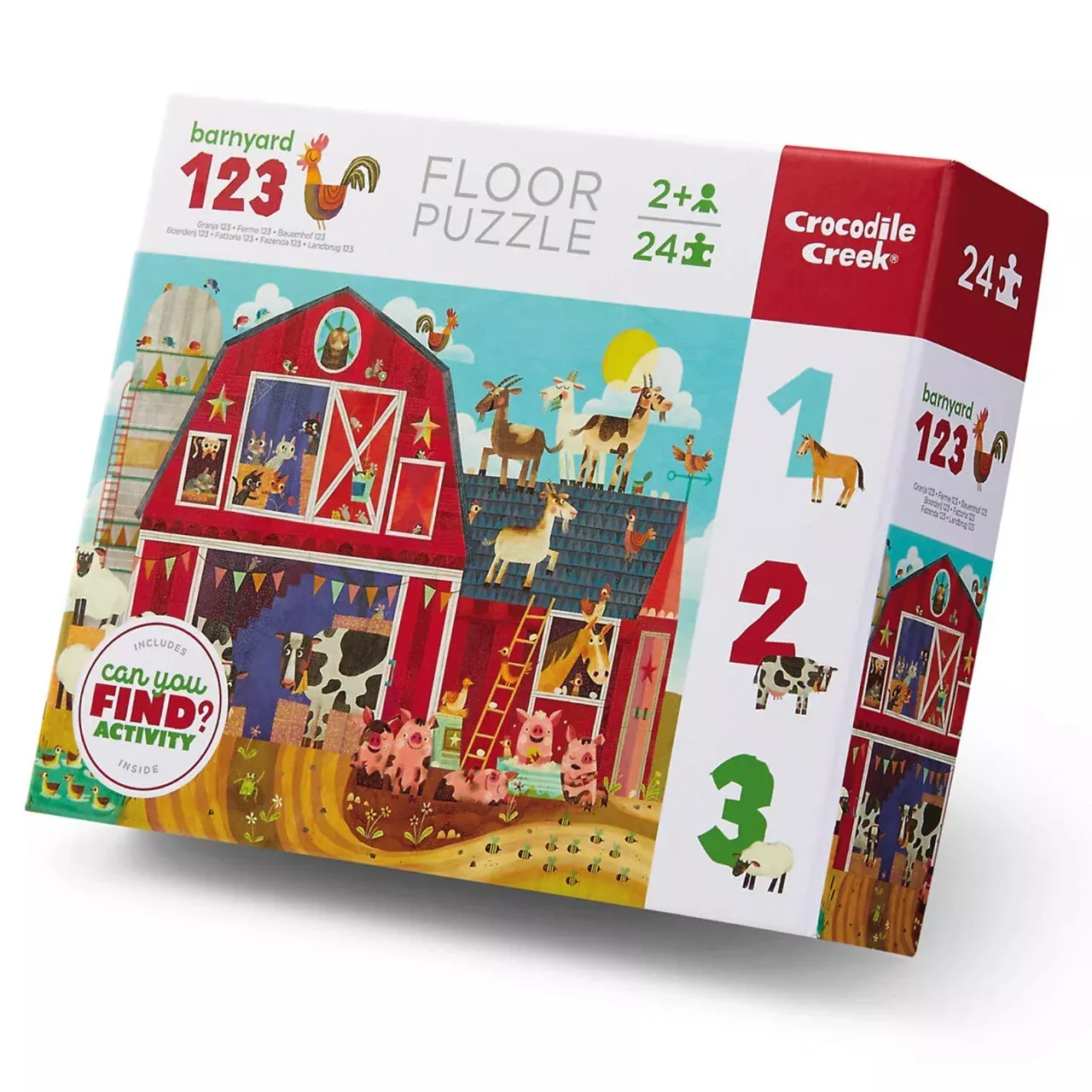Crocodile Creek - Puzzle 24pcs - Early Learning Barnyard 123