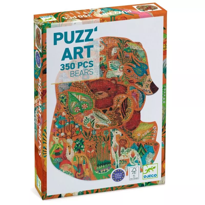 Djeco - Bear Shaped Art Puzzle 350pc