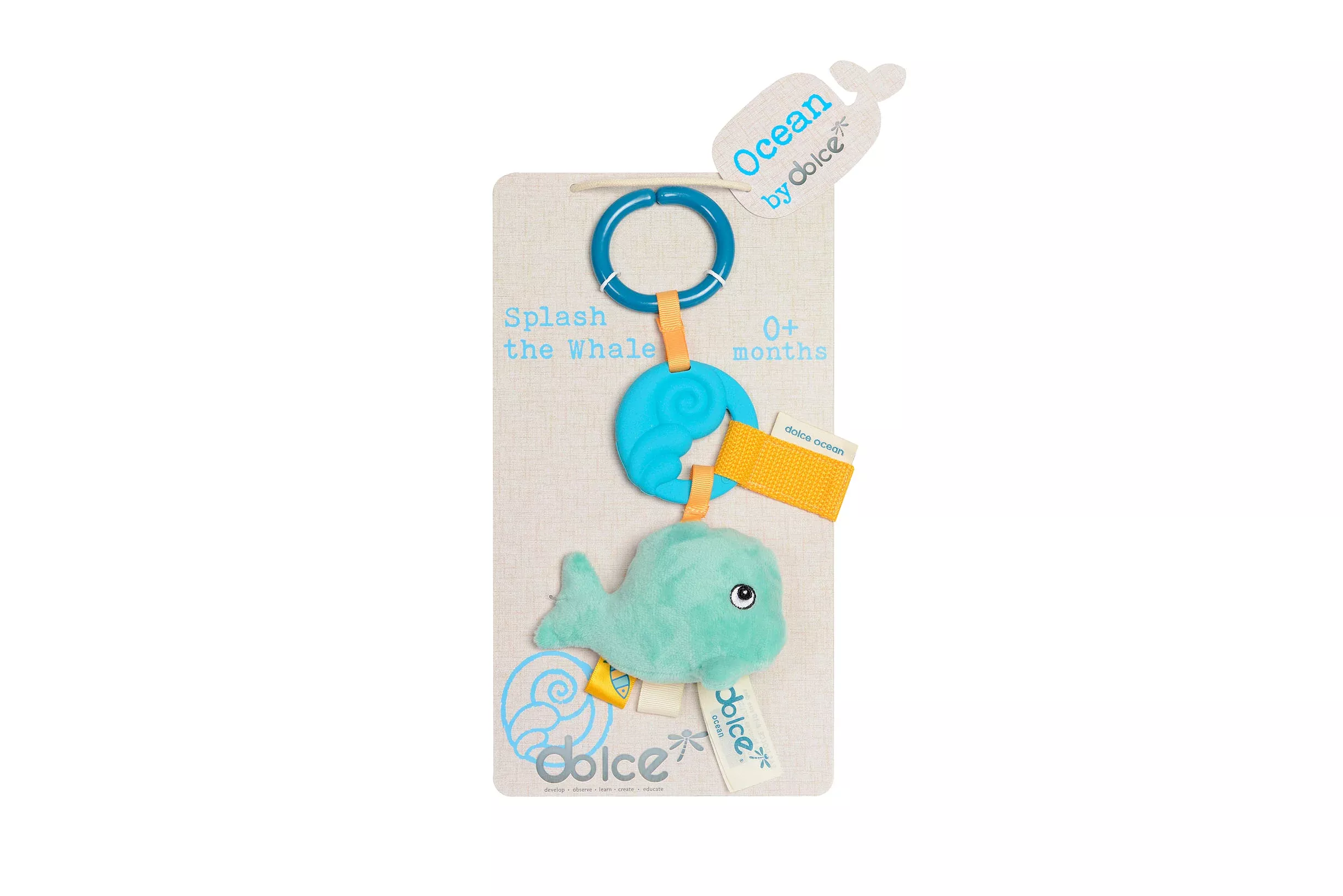 Dolce Splash the Whale Textured Teether Toy with Squeaker - Multi-Color