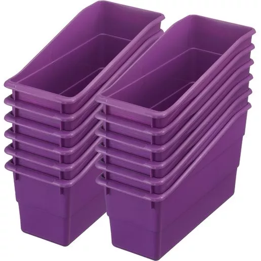 Durable Book & Binder Holders, Set of 12 - Purple