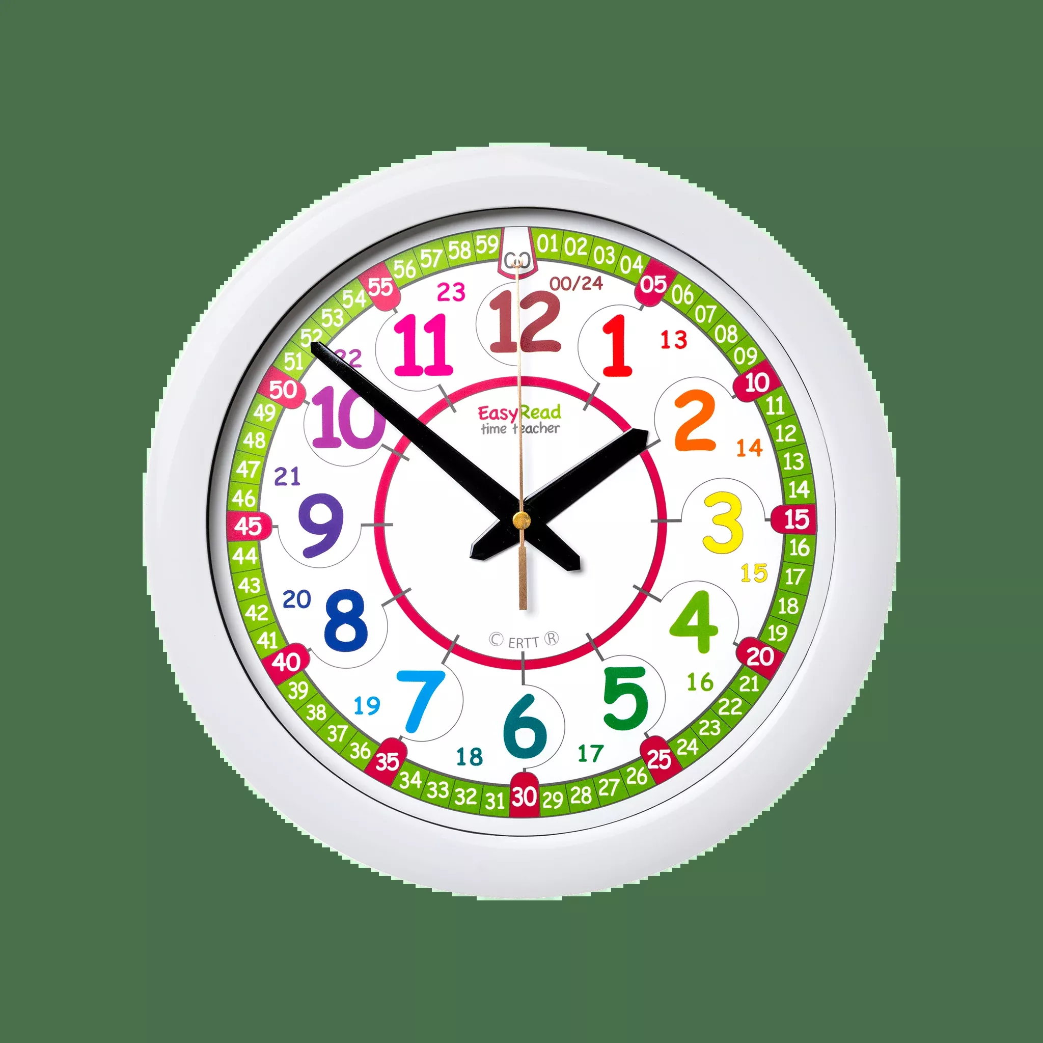 Easy Read - Wall Clock - 24hr - Rainbow