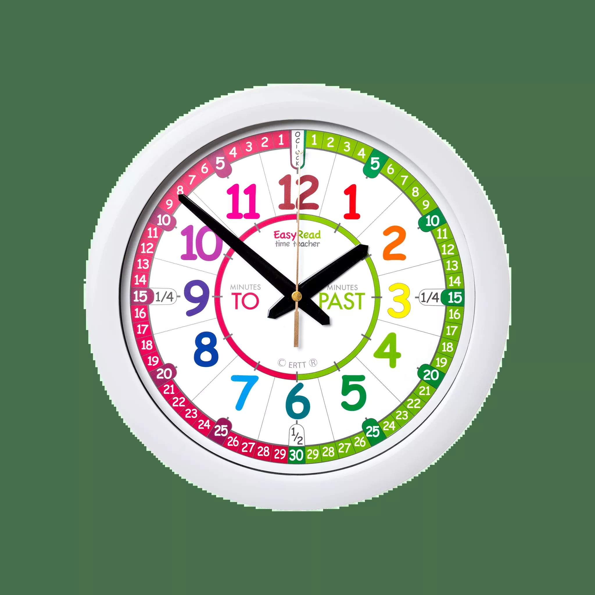 Easy Read - Wall Clock - To/Past - Rainbow