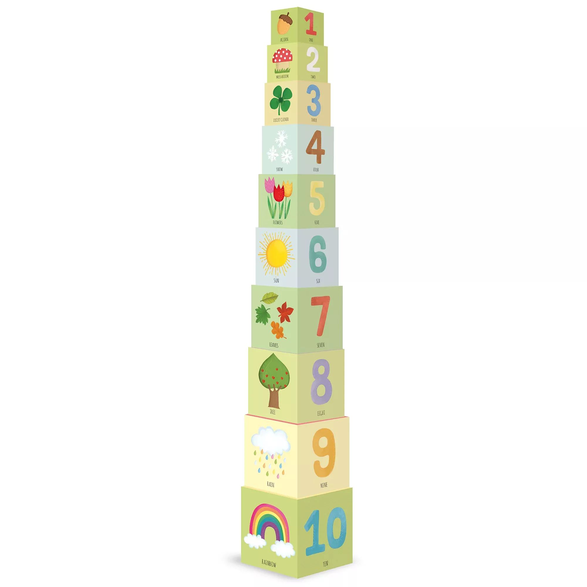 Eco-Blocks: Nature 10-Piece Educational Stacking Cubes Set