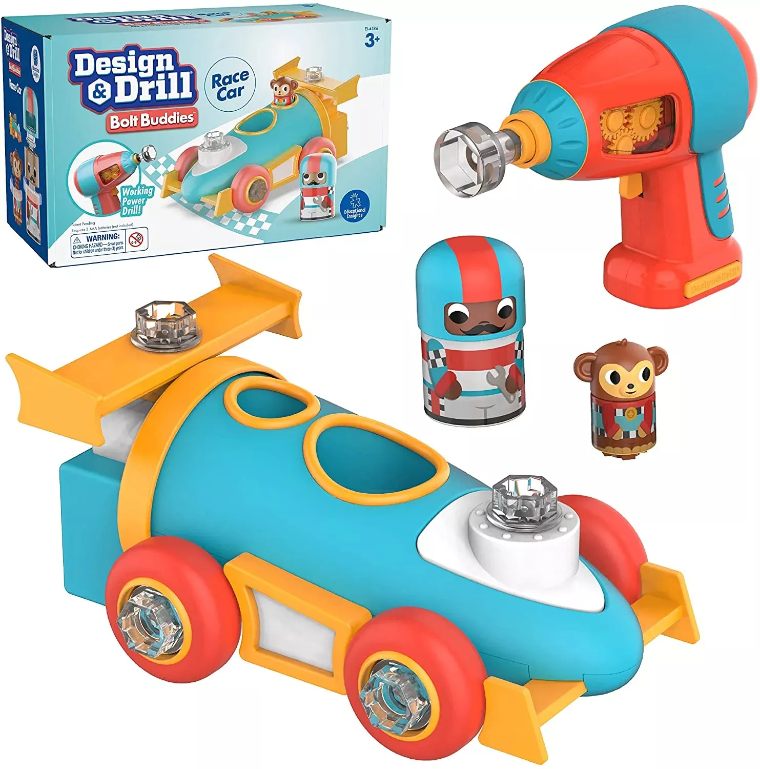 Educational Insights - Design & Drill Bolt Buddies - Race Car