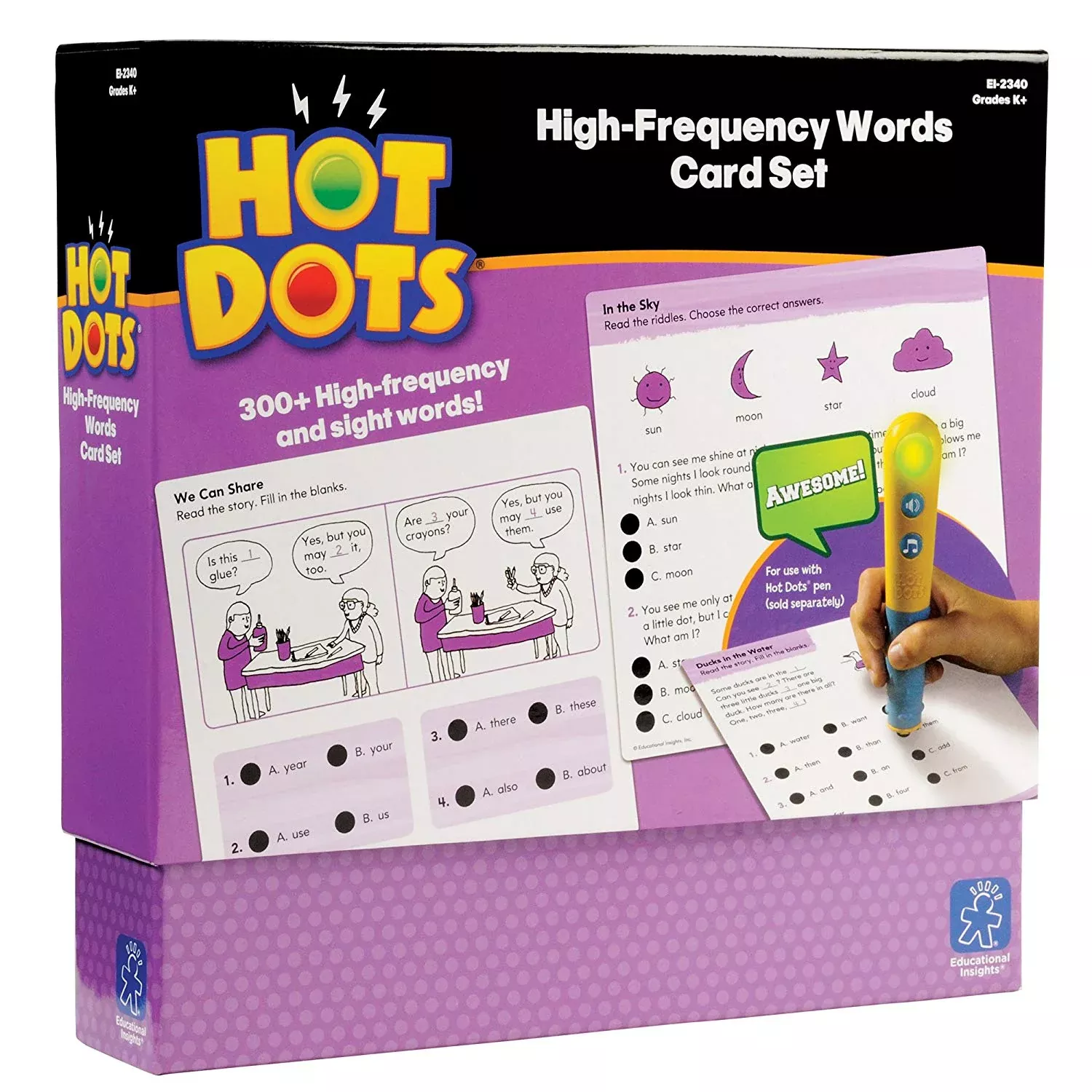 Educational Insights - Hot Dots - High Frequency Words Card Set- Grade K