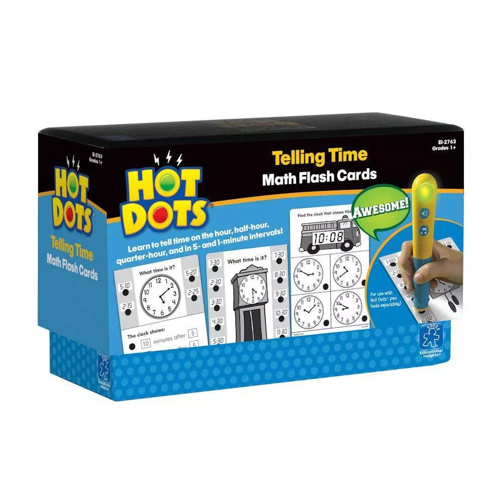 Educational Insights - Hot Dots - Telling Time Flash Cards