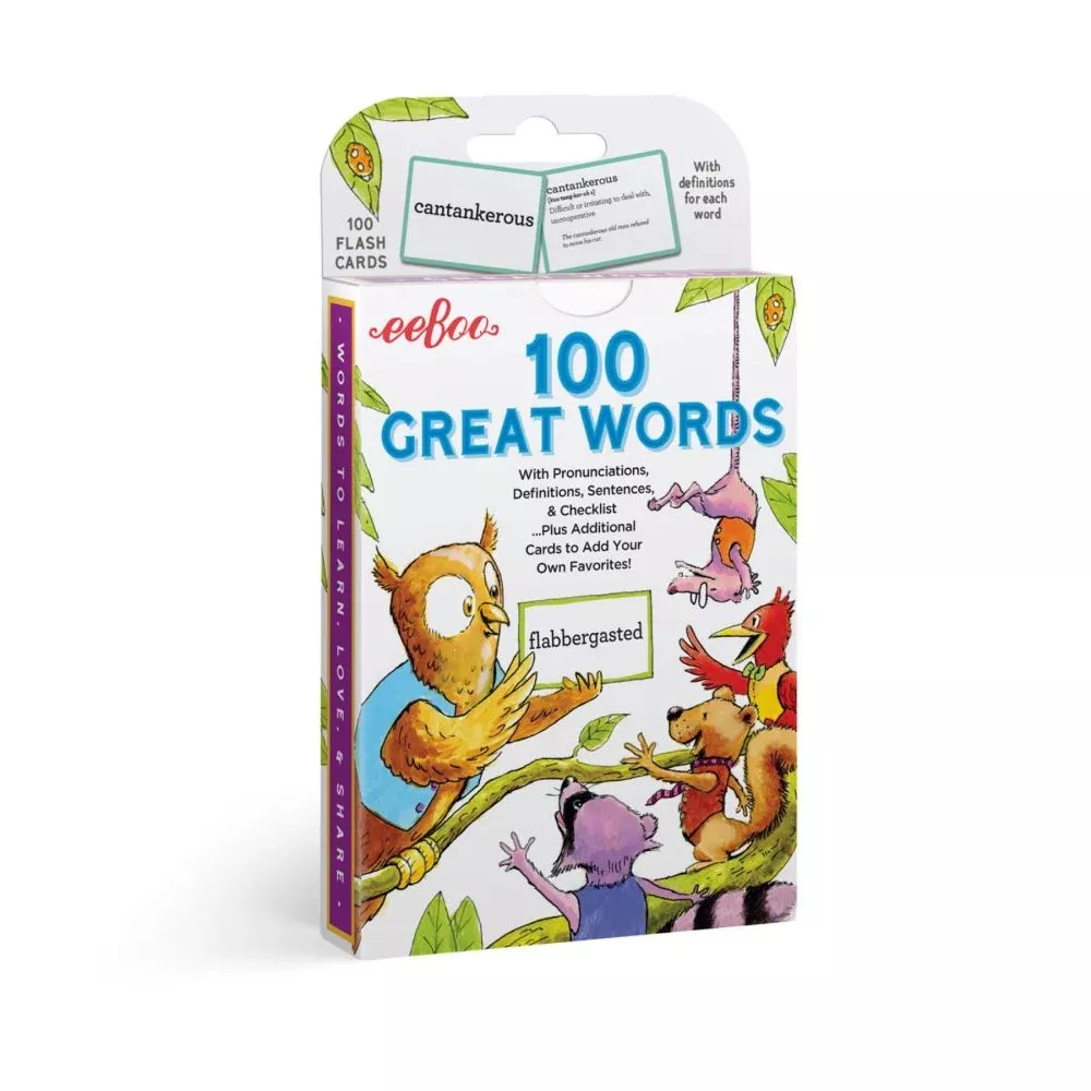 eeBoo 100 Great Words Vocabulary Flash Cards Set