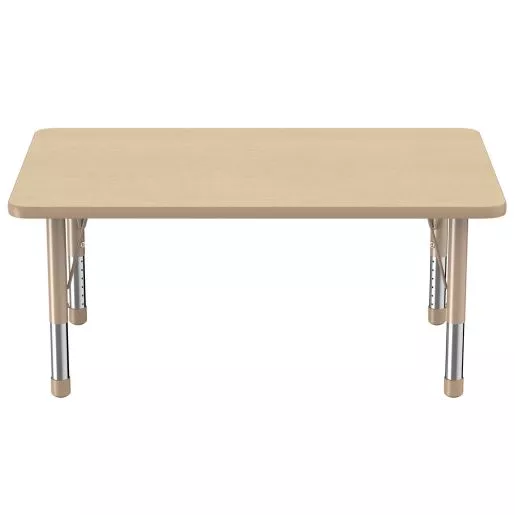 Environments 30" x 48" Rectangle Table with Adjustable Chunky Legs - Maple/Maple