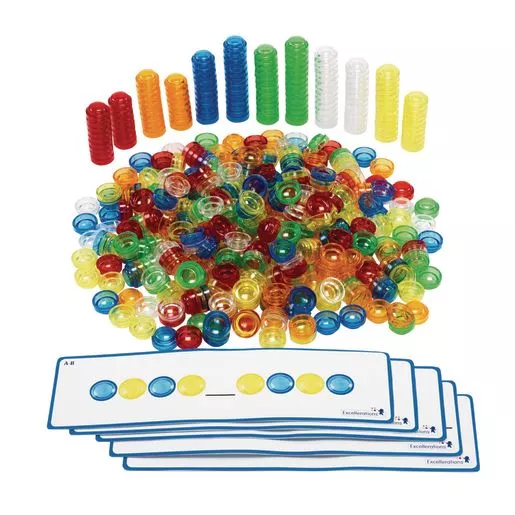 Excellerations Translucent Stackable Counters - 500 Pieces