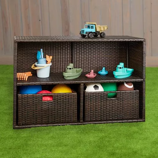 Excellerations Wicker Shelf with Two Large Baskets