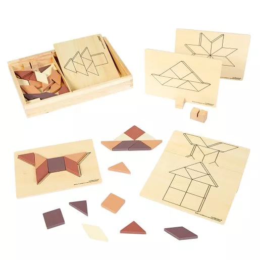 Excellerations Wooden Pattern Blocks - 44 Pieces
