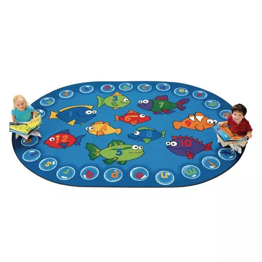 Fishing for Literacy Oval Premium Carpet
