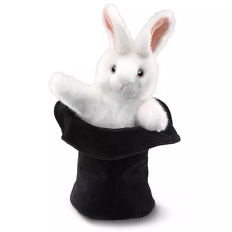 Folkmanis Rabbit In Hat Hand Puppet