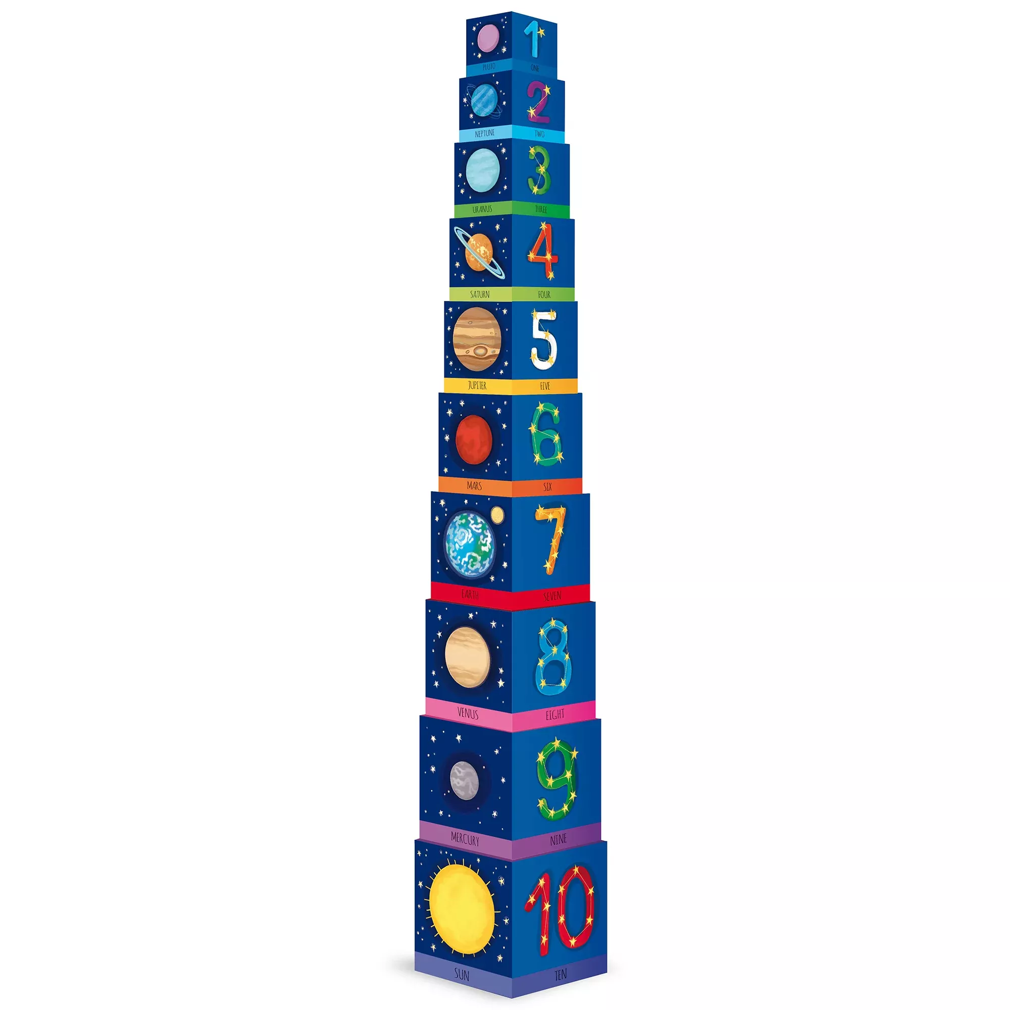 Galactic Explorers Edu-Blocks: Space, 10-Piece Stackable Learning Set