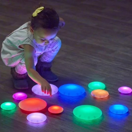 Illuminated Sensory Glow Pebbles - 12pcs