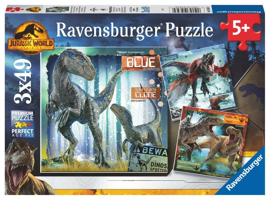 Jurassic World: Dominion 3 x 49 pc Puzzles