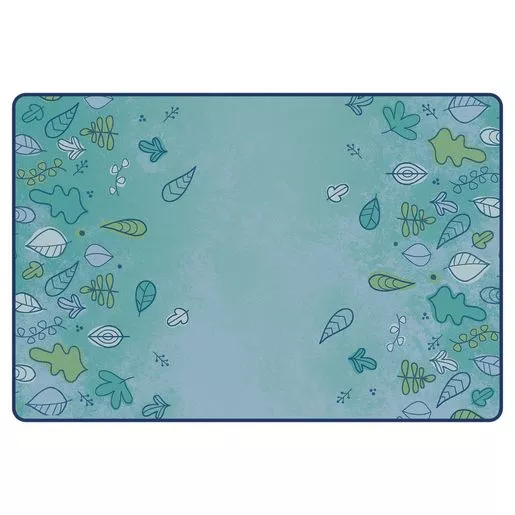 KIDSoft Falling Leaves Border Rug - Blue 4' x 6'