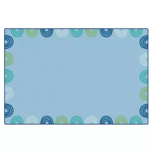 KIDSoft™ Rainbows Border Blue 4' x 6'