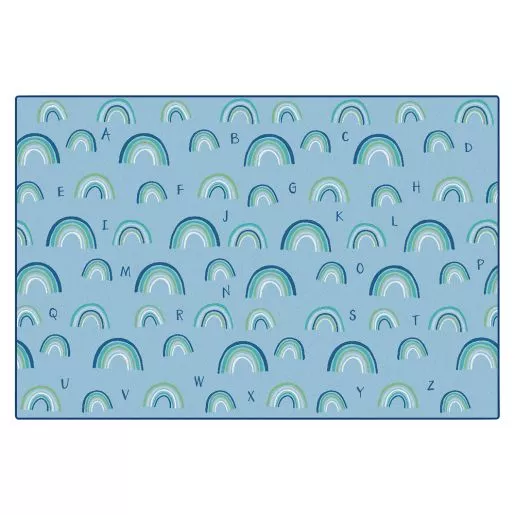 KIDSoft Rainbows Literacy Blue 4'x6'